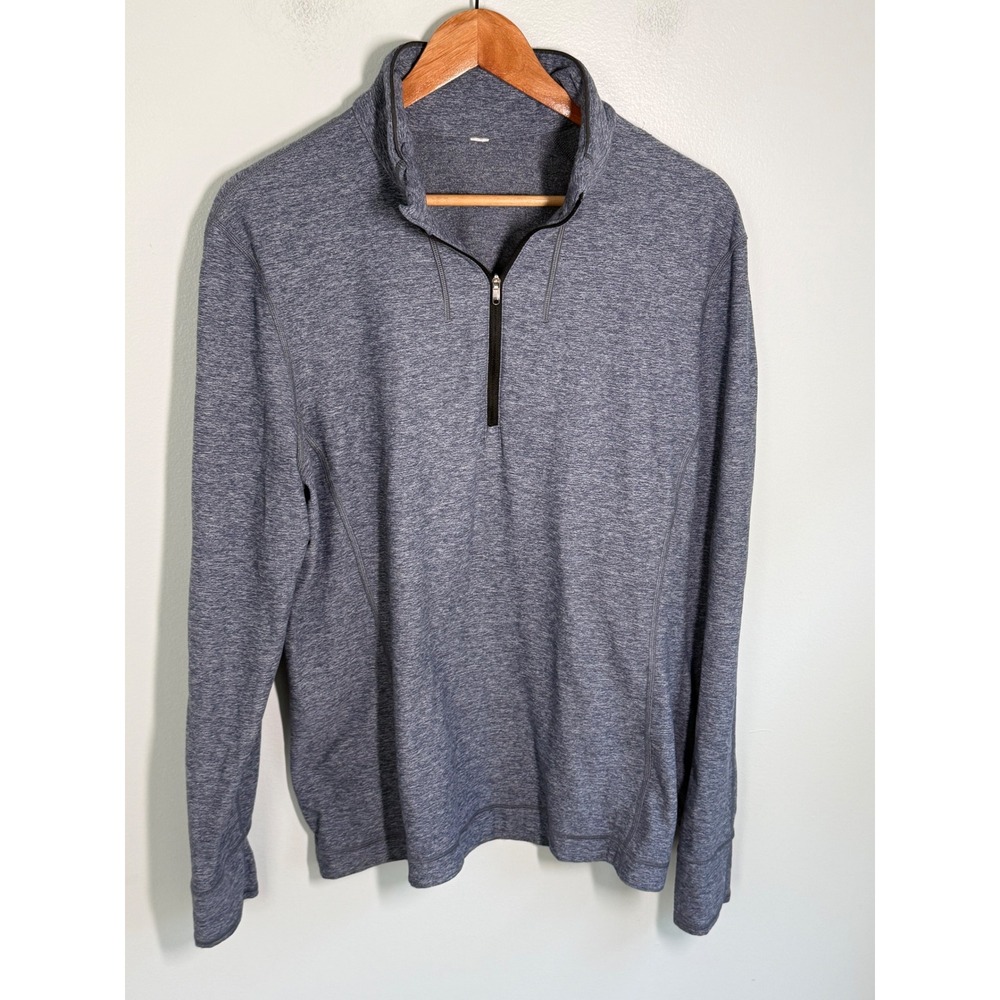 Lululemon Mens Metal Vent Tech Half Zip Pullover Heathered Grey Size Large